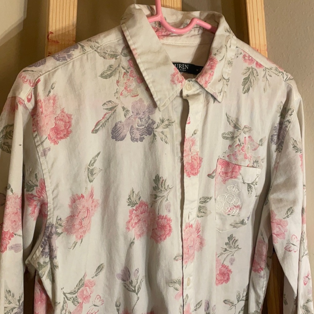 Button up dress pajama Ralph Lauren floral
